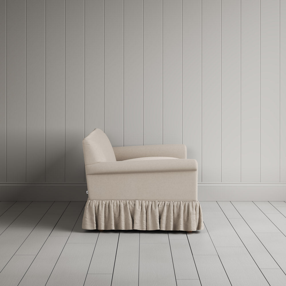 Curtain Call 2 Seater Sofa in Laidback Linen Dove side profile view