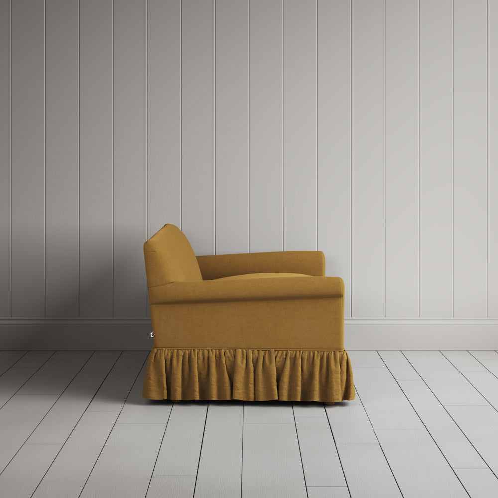 2 Seater Sofa in Laidback Linen Ochre Side Profile