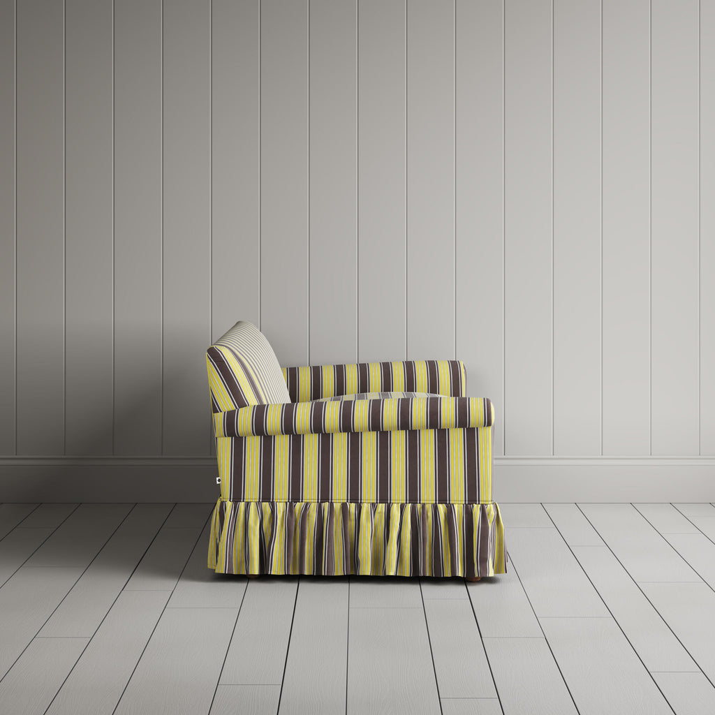 Side View of Curtain Call 2 Seater Sofa in Regatta Cotton, Custard