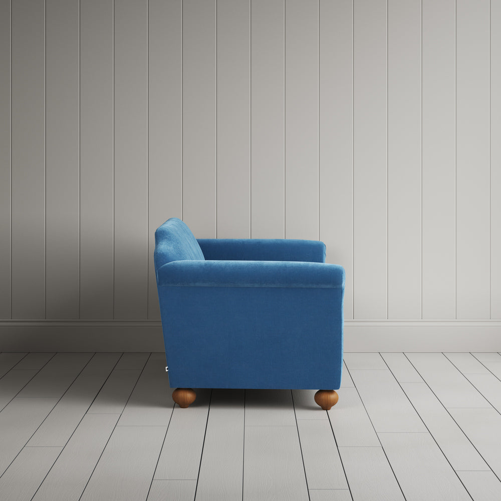 Side profile of the Harbour Blue corduroy Dolittle sofa