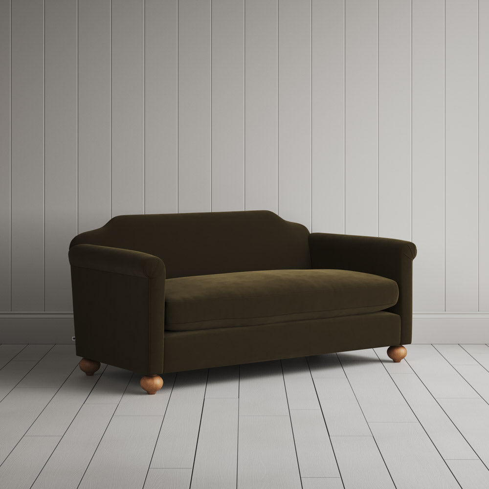Dolittle 2 Seater Sofa in Intelligent Velvet Seaweed angled view - NiX