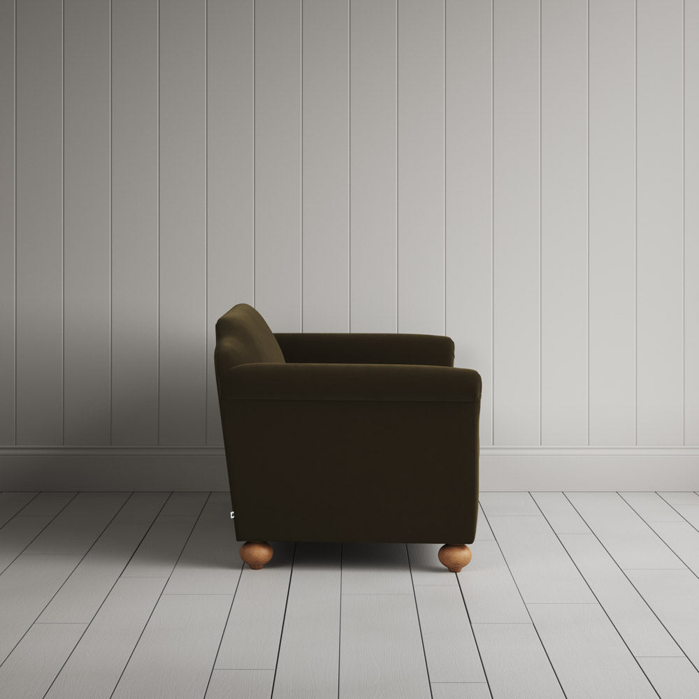 Dolittle 2 Seater Sofa in Intelligent Velvet Seaweed side profile