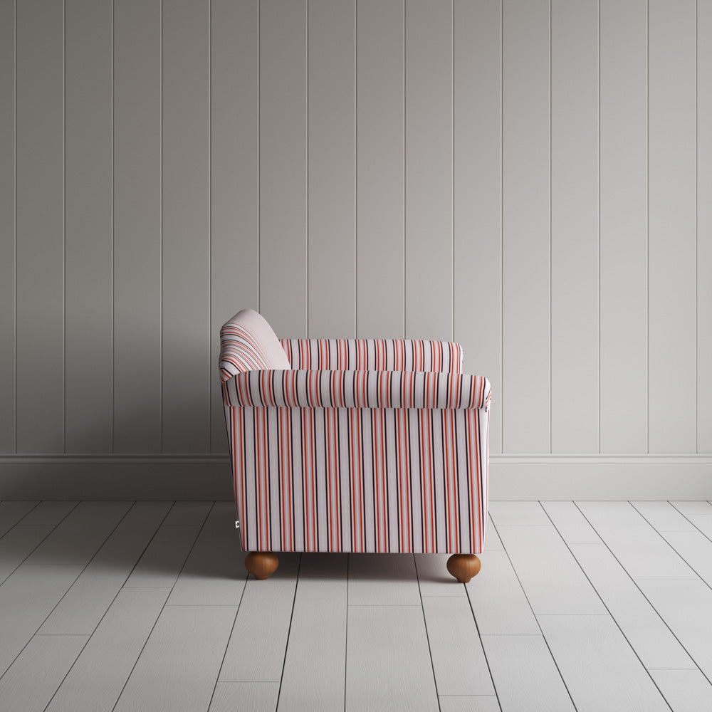 Side View of Dolittle 2 Seater Sofa in Slow Lane Cotton Linen, Berry