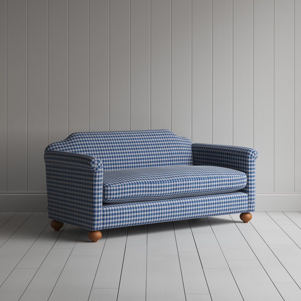 Dolittle 2 Seater Sofa in Well Plaid Cotton, Blue Brown