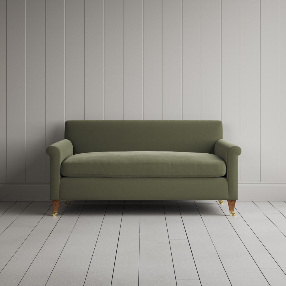 Front View of Idler 2 Seater Sofa in Intelligent Velvet Green Tea