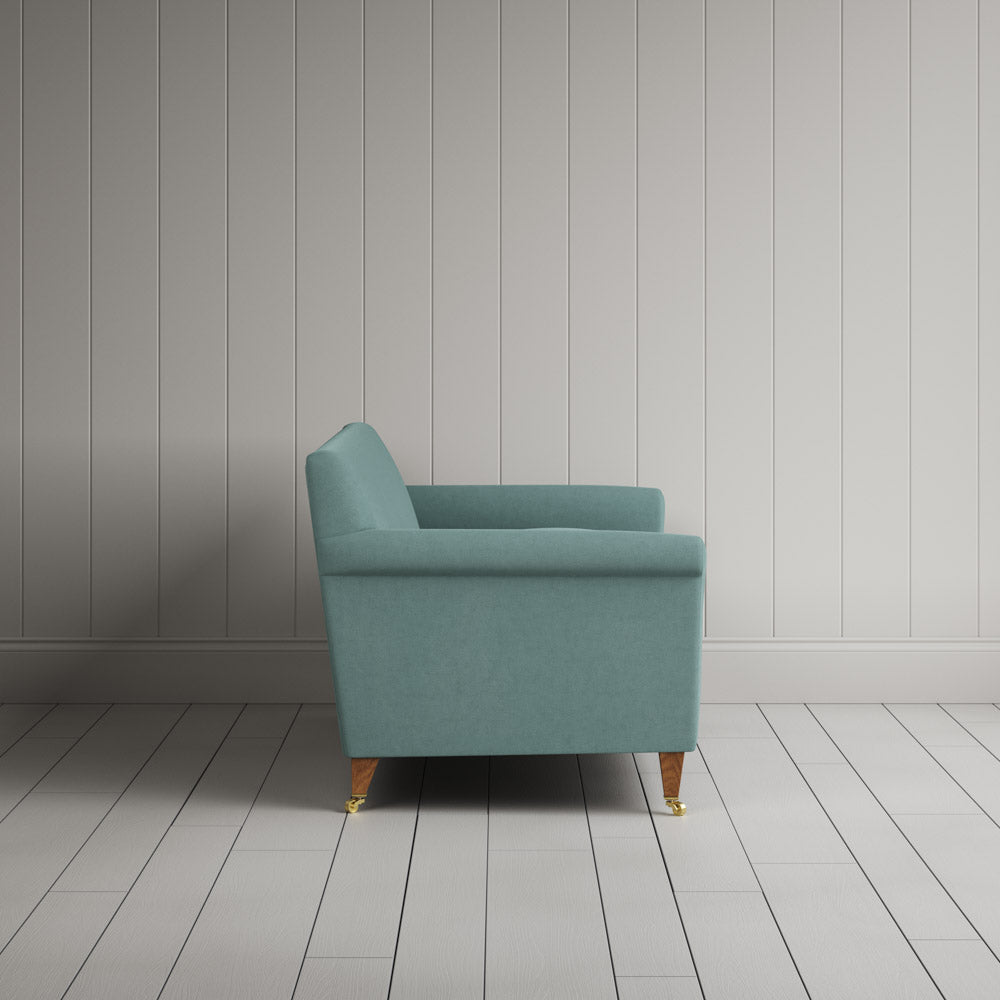 Side View of Idler 2 Seater Sofa in Laidback Linen Cerulean