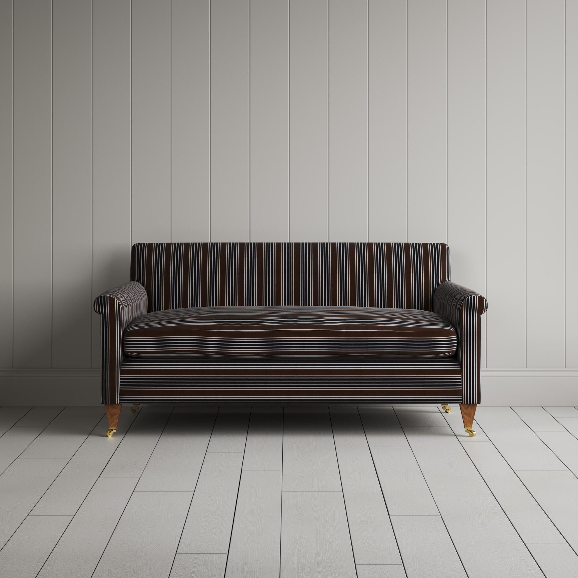 Front Profile View of Idler 2 Seater Sofa in Regatta Cotton, Charcoal