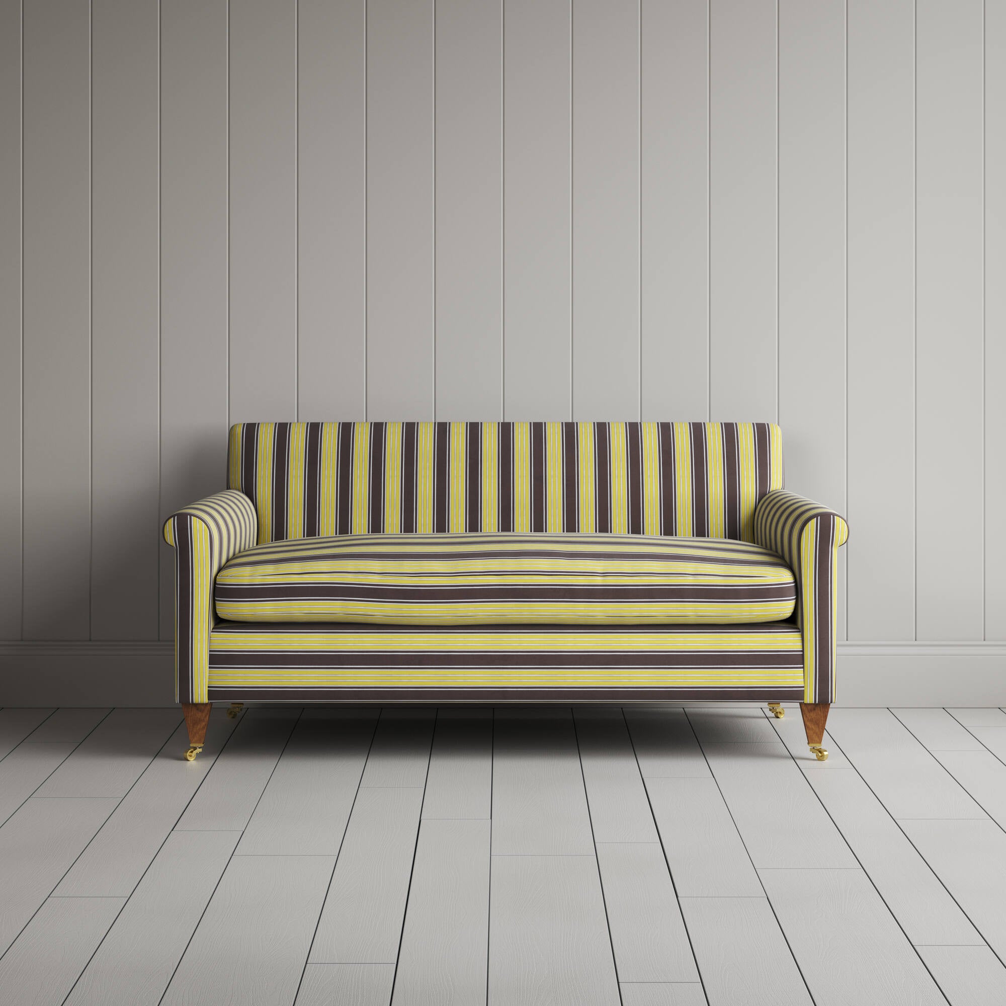 Front View of Idler 2 Seater Sofa in Regatta Cotton, Custard