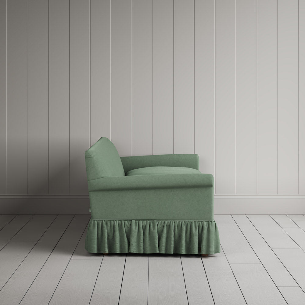 Side View of Curtain Call 3 Seater Sofa in Laidback Linen Moss