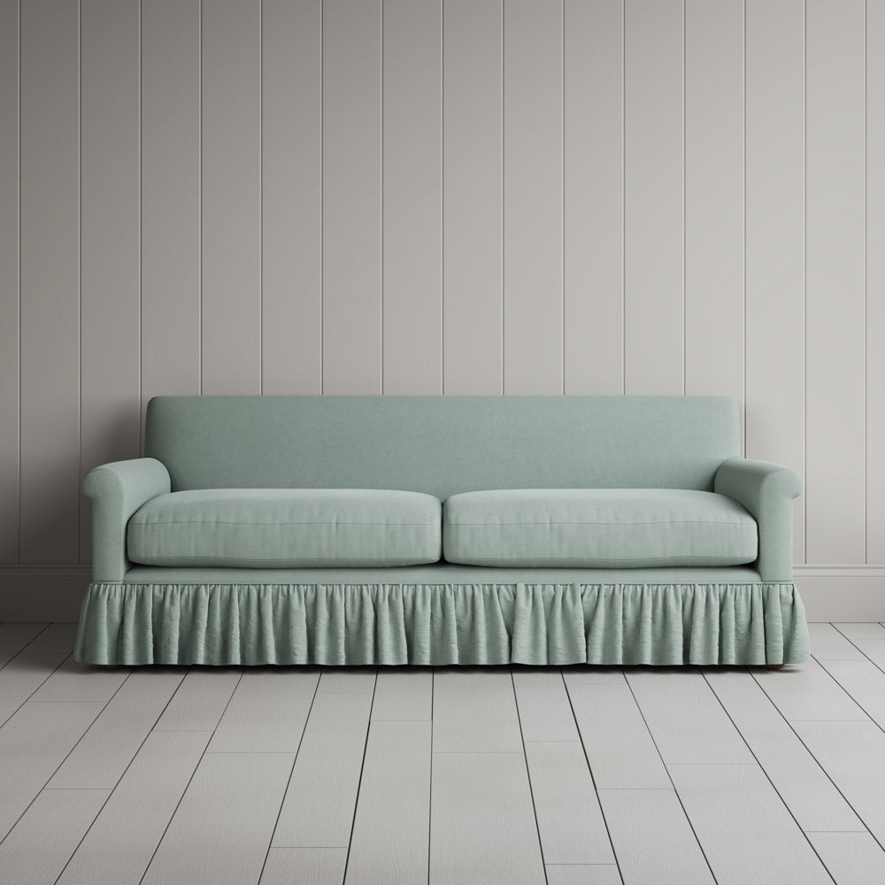 Front View of Curtain Call 3 Seater Sofa in Laidback Linen Sky