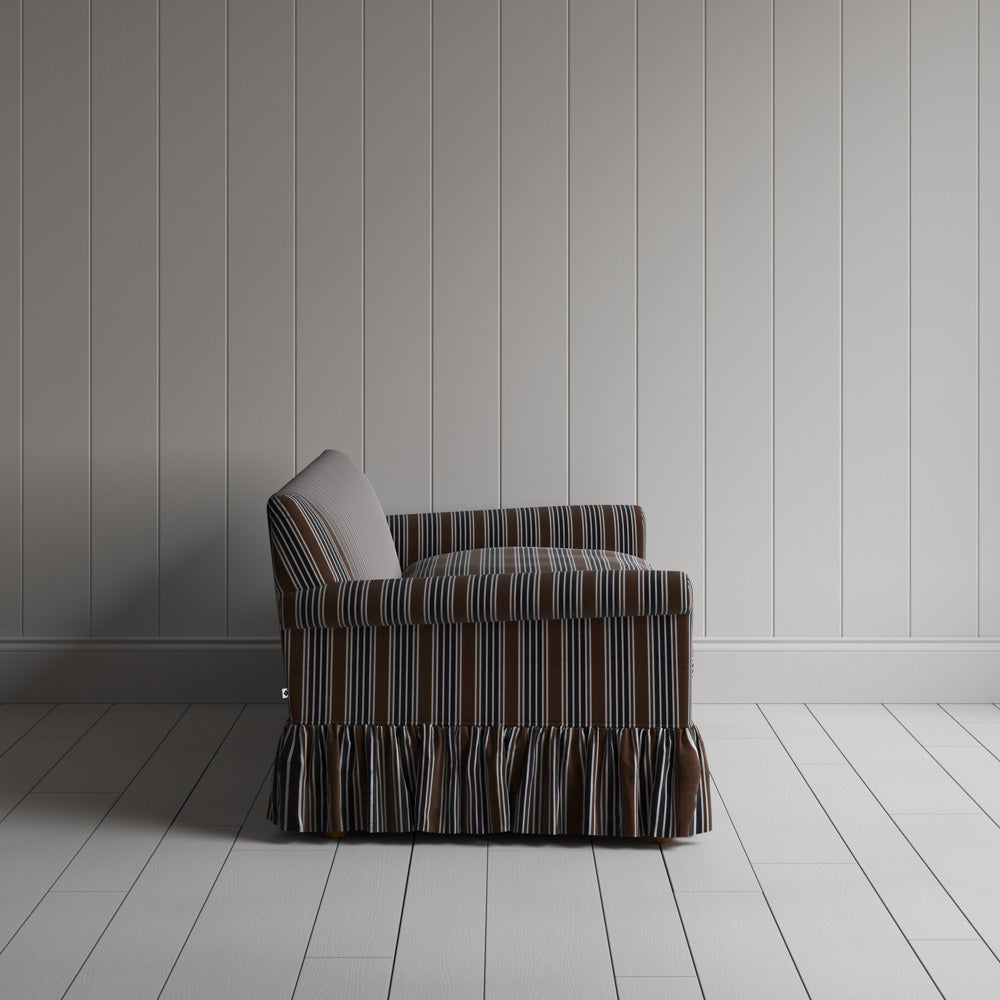 Side View of Curtain Call 3 Seater Sofa in Regatta Cotton, Charcoal