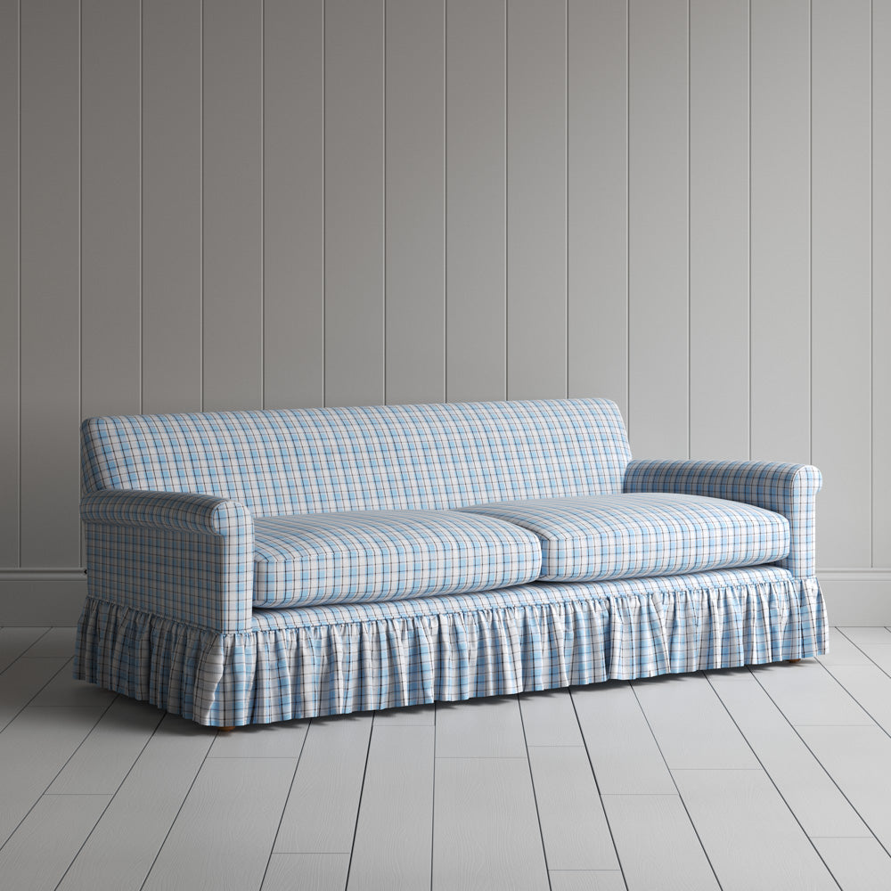 Curtain Call 3 Seater Sofa in Square Deal Cotton, Blue Brown