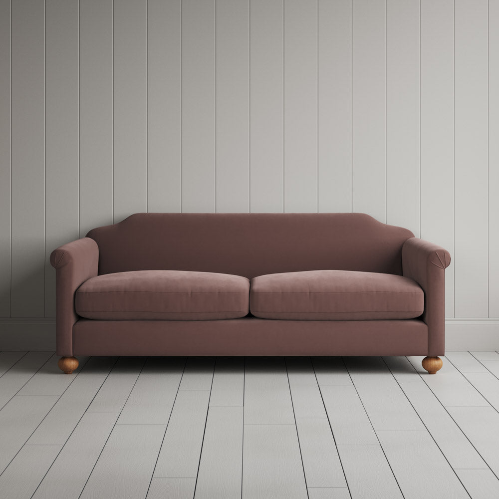 Front View of Dolittle 3 Seater Sofa in Intelligent Velvet Dusky Pink