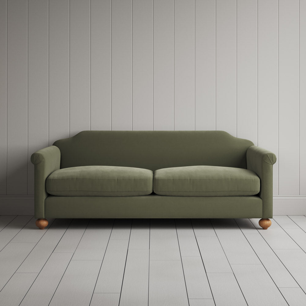 Front View of Dolittle 3 Seater Sofa in Intelligent Velvet Green Tea
