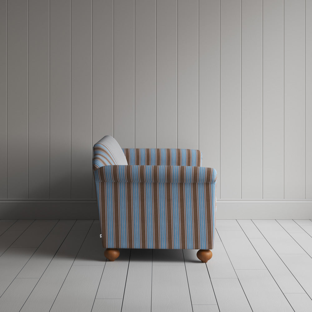 Side profile of Dolittle 3 Seater Sofa in Regatta Cotton, Blue