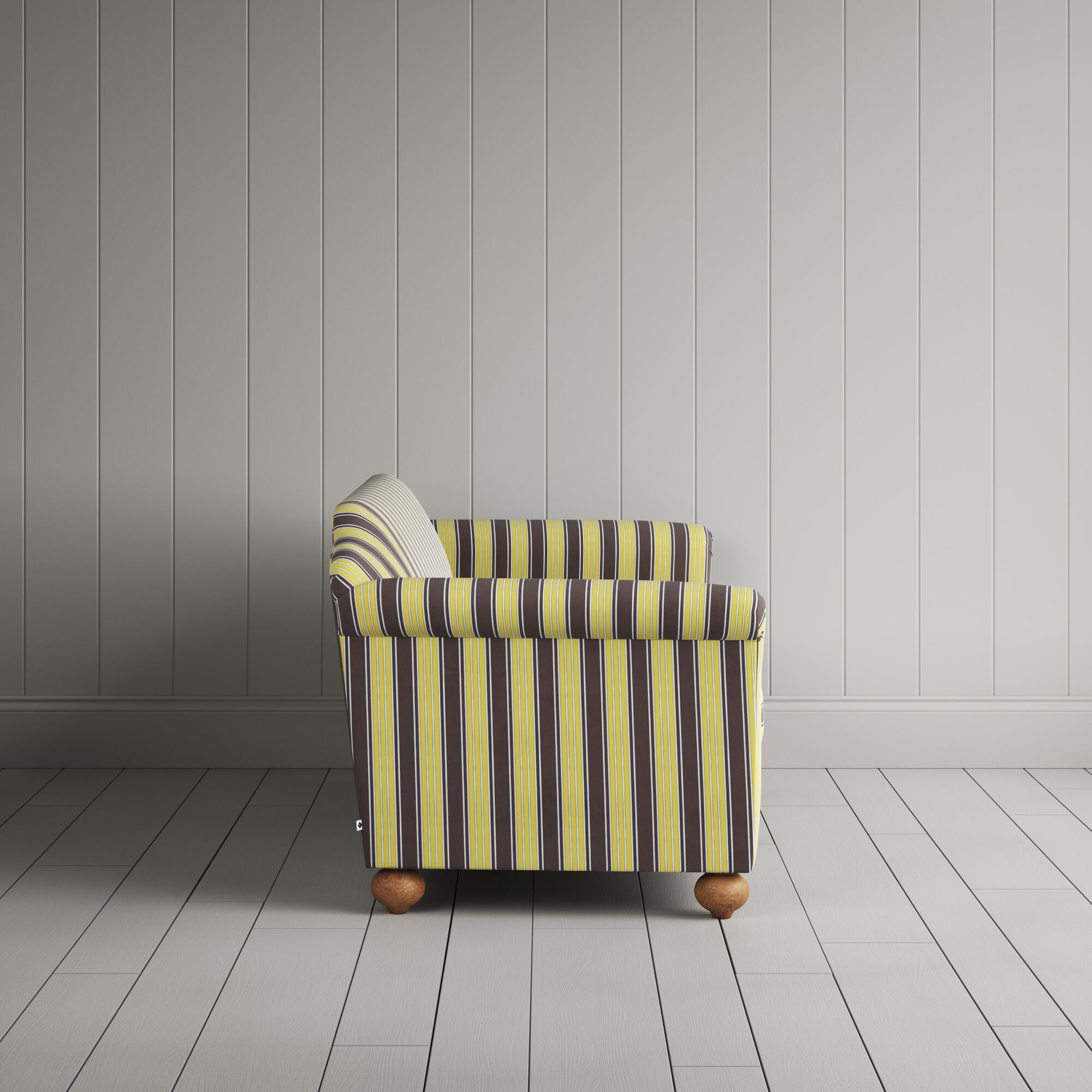Side View of Dolittle 3 Seater Sofa in Regatta Cotton, Custard