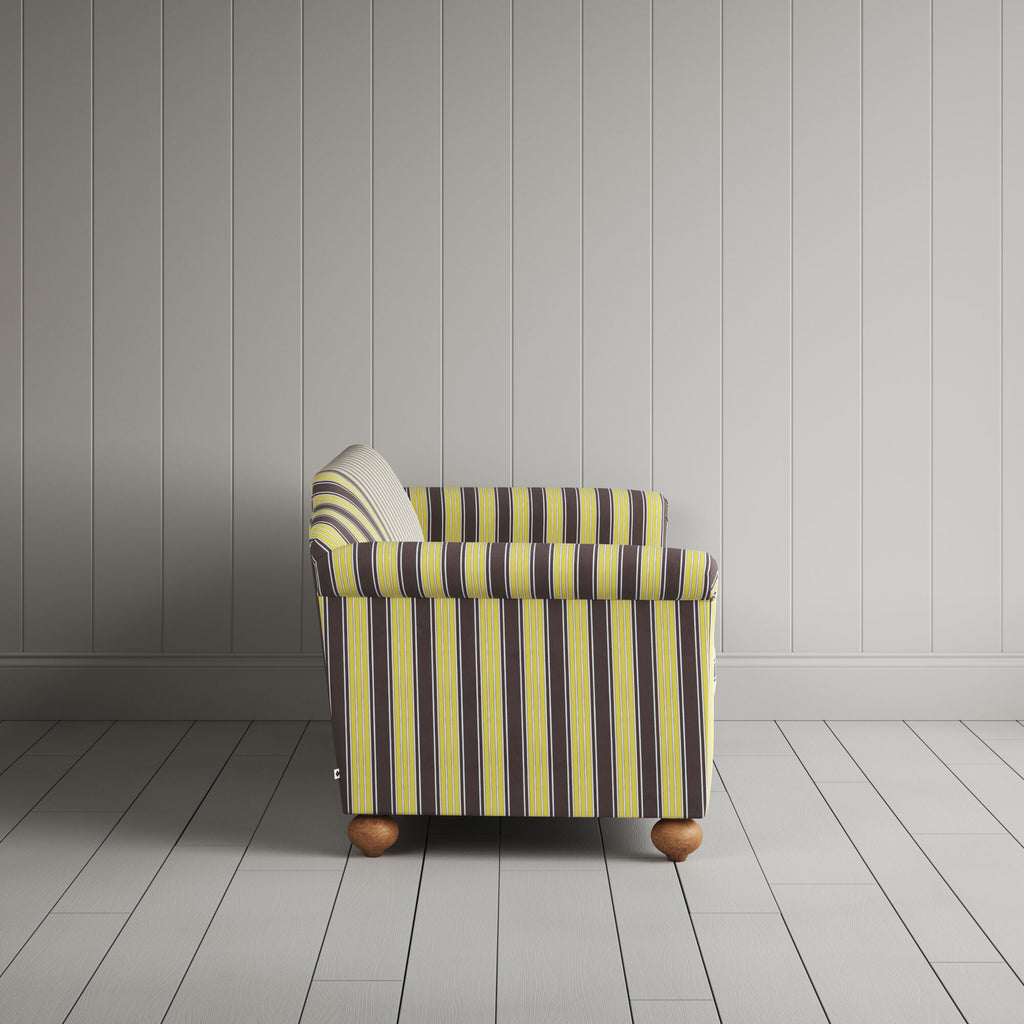 Side View of Dolittle 3 Seater Sofa in Regatta Cotton, Custard