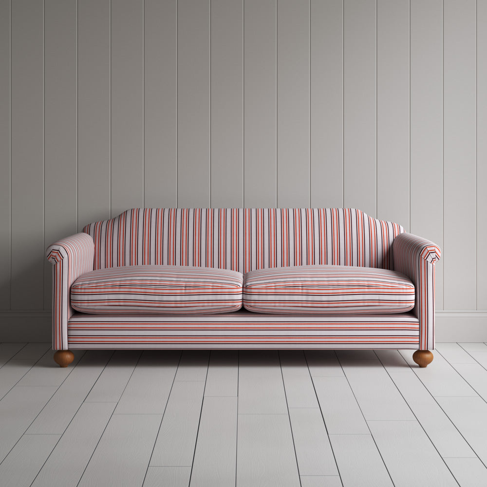 Front view of Dolittle 3 Seater Sofa in Slow Lane Cotton Linen, Berry