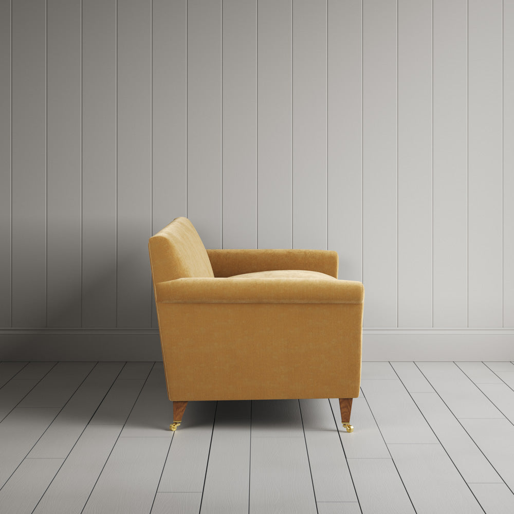 Side View of the Wheat corduroy Idler 3 seater sofa