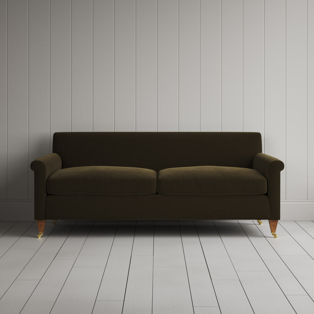 Front view of Idler 3 Seater Sofa in Intelligent Velvet Seaweed