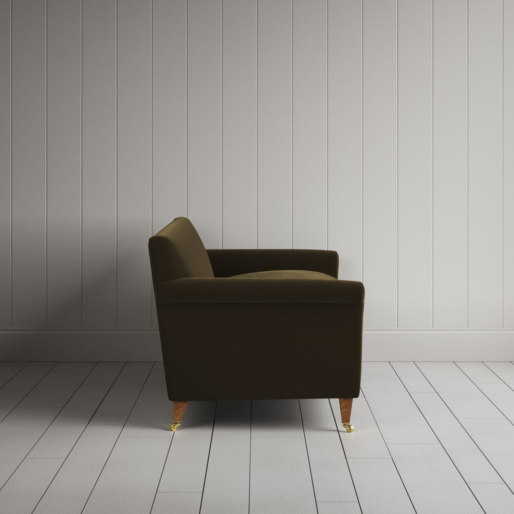 Side profile of Idler 3 Seater Sofa in Intelligent Velvet Seaweed