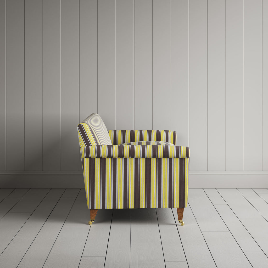 Side View of Idler 3 Seater Sofa in Regatta Cotton, Custard