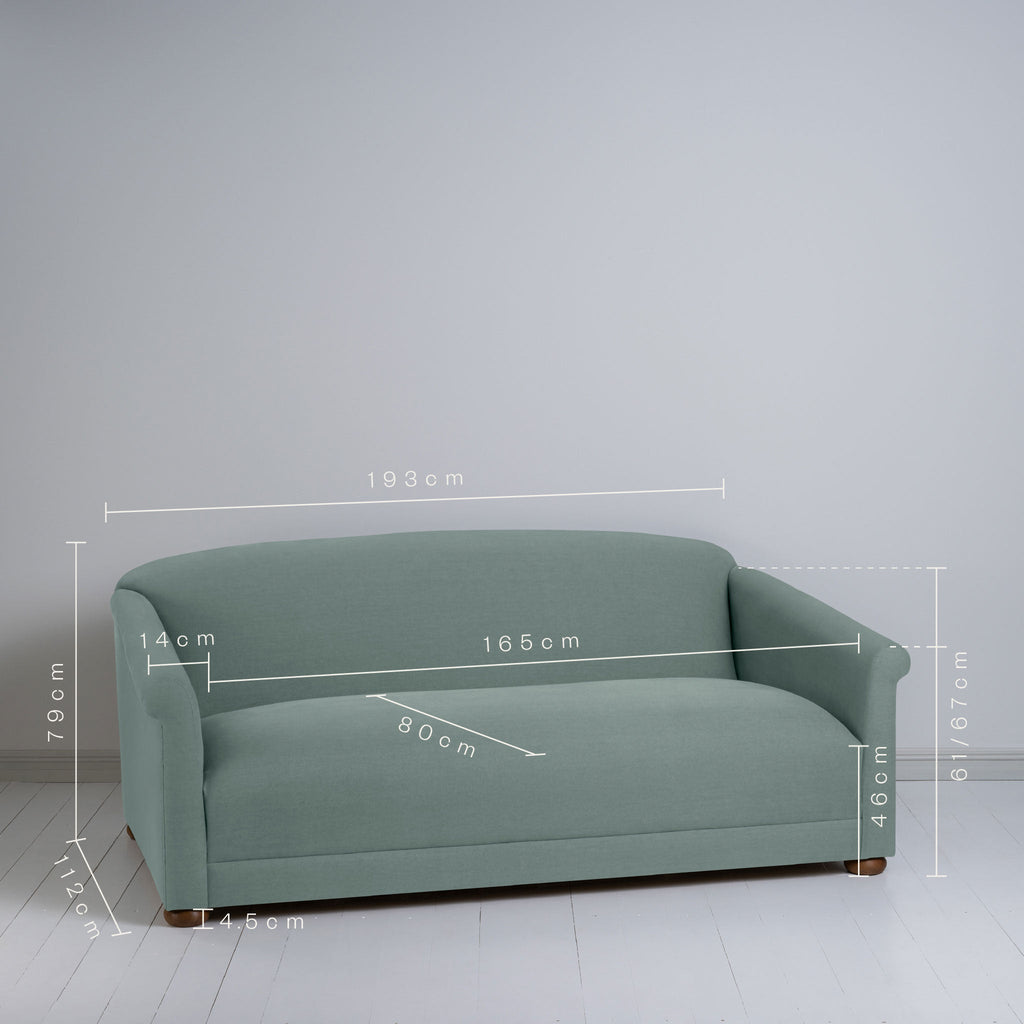 More the Merrier 3 Seater Sofa in Laidback Linen Mineral With Dimensions - By NiX