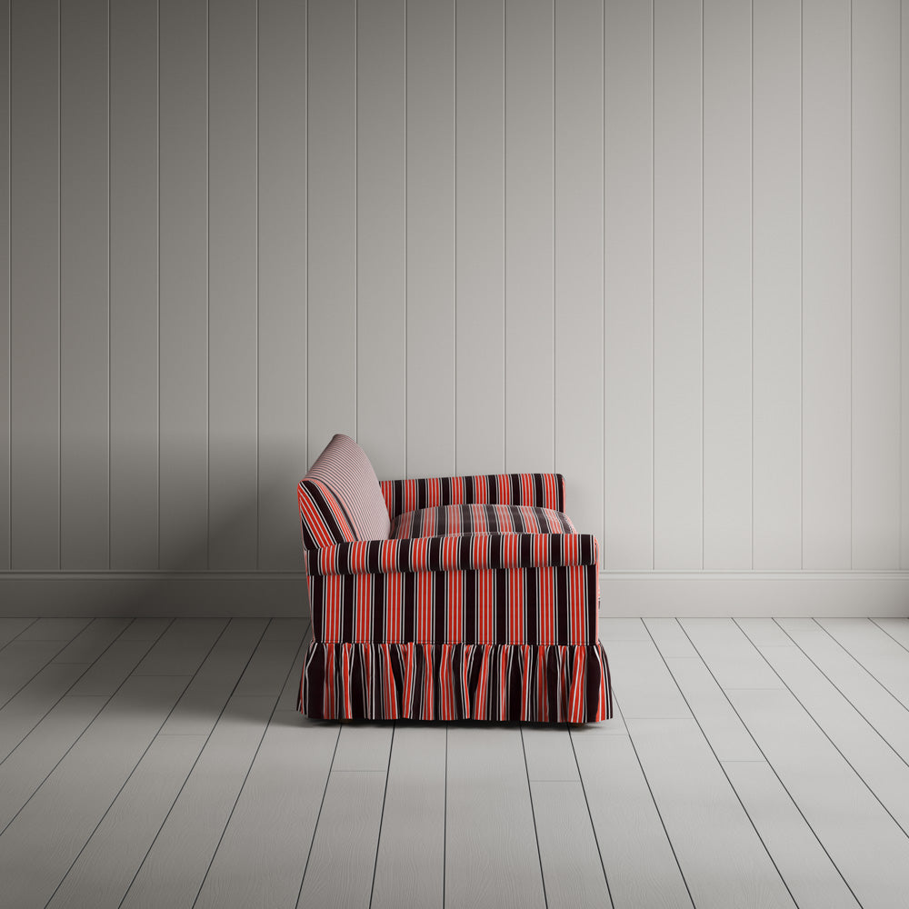 Side view of Curtain Call 4 Seater Sofa in Regatta Cotton, Flame