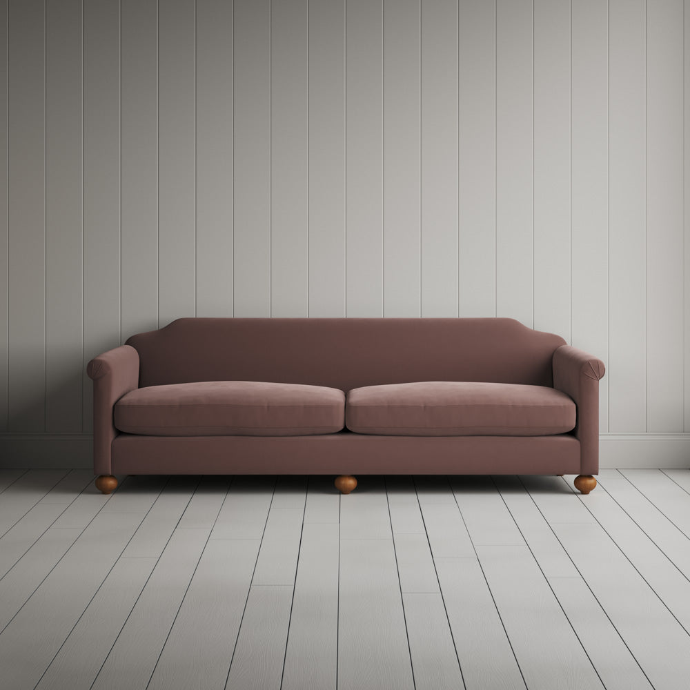 Front view of Dolittle 4 seater Sofa in Intelligent Velvet Dusky Pink