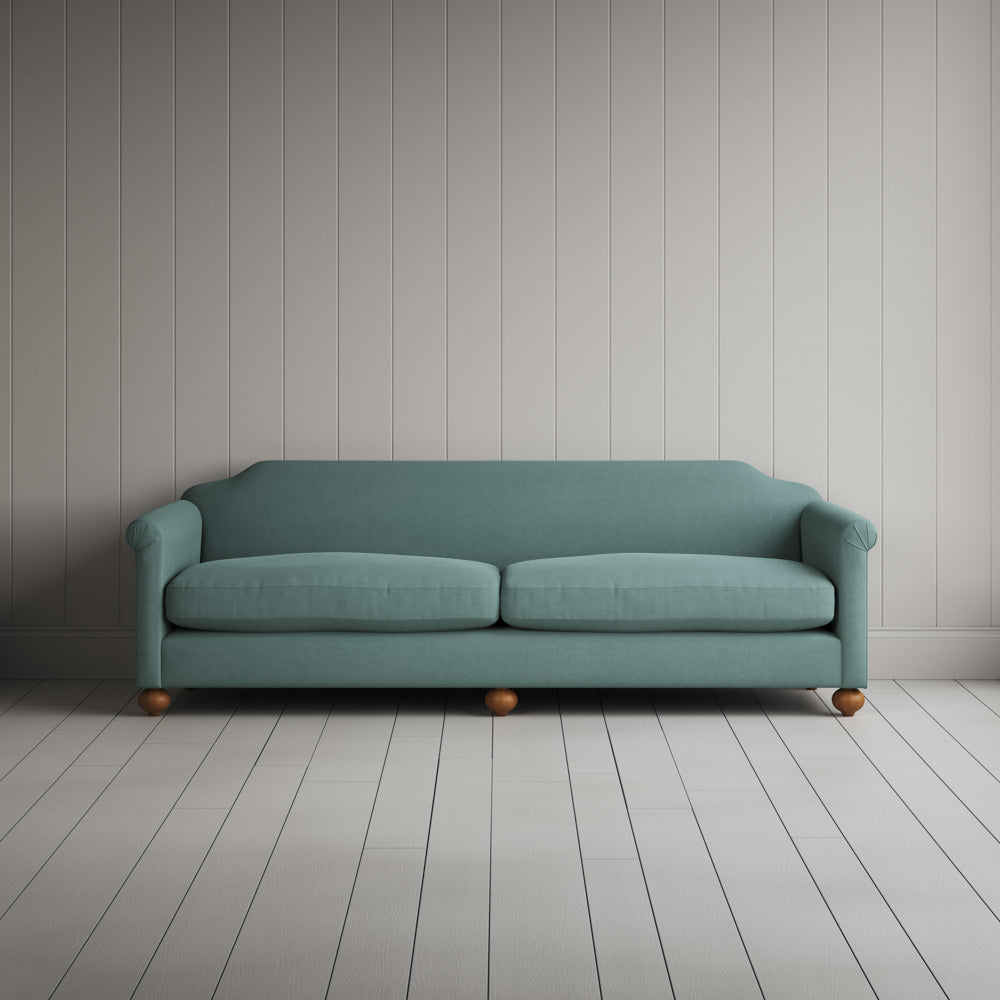 Front View of Dolittle 4 seater Sofa in Laidback Linen Cerulean