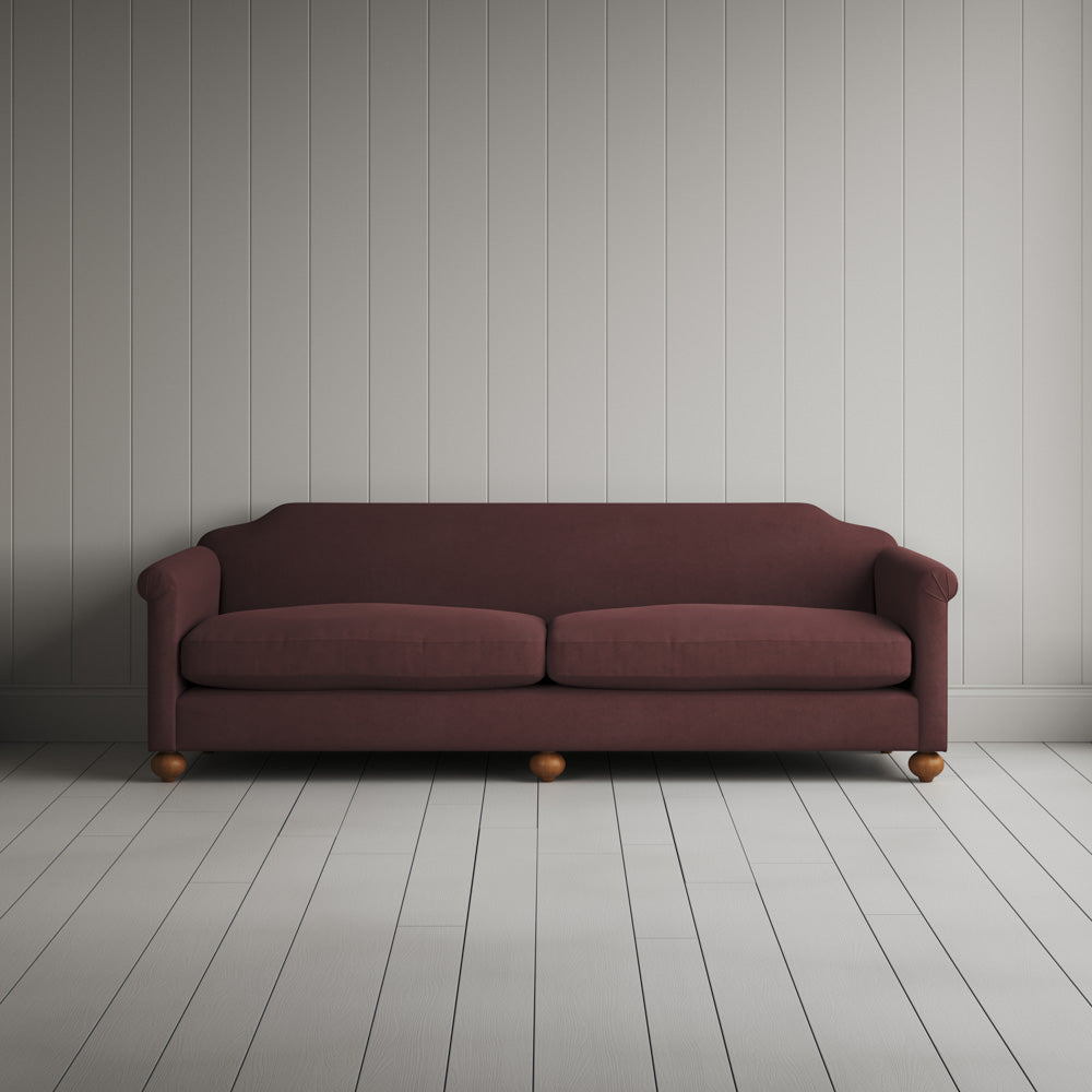 Front View of Dolittle 4 seater Sofa in Laidback Linen Damson