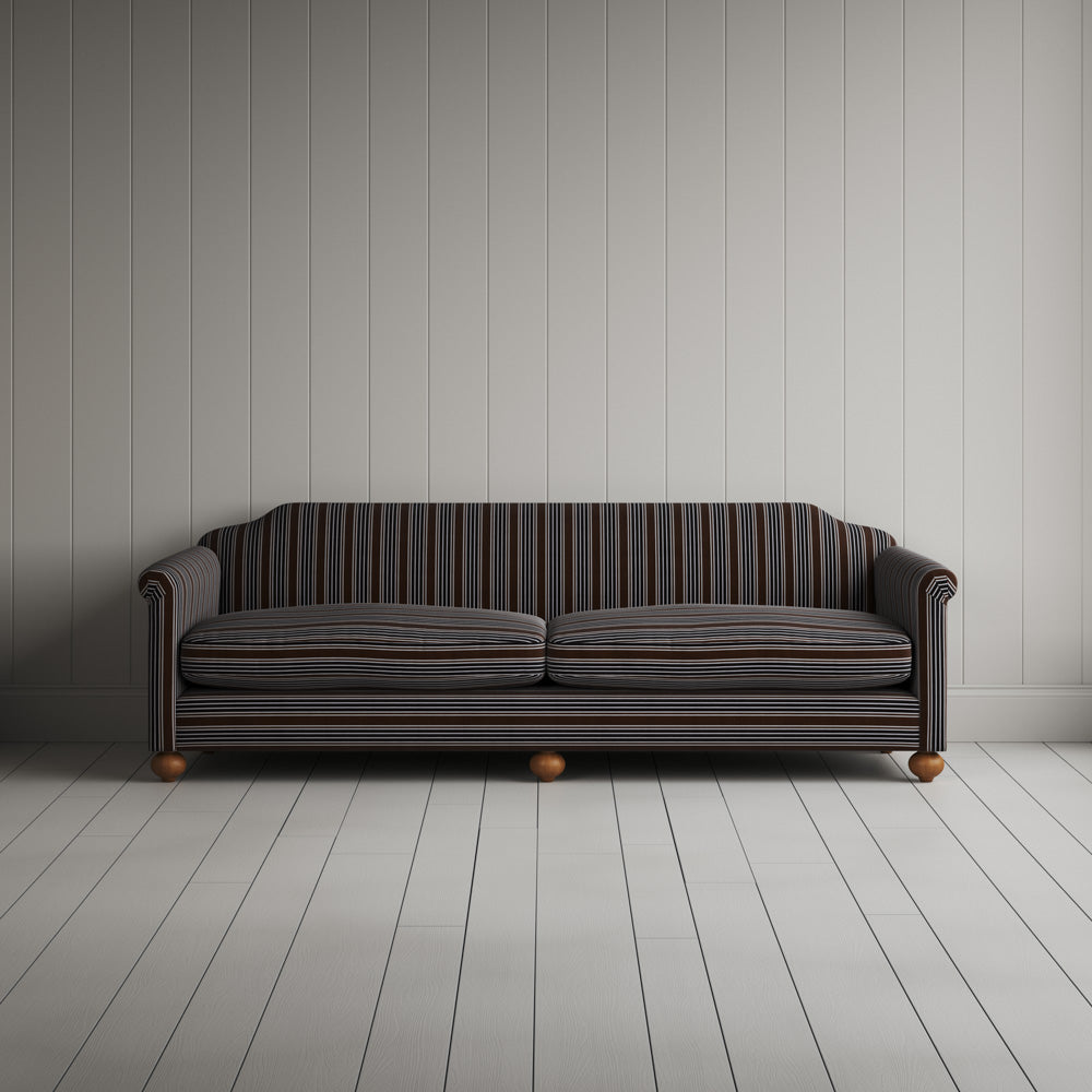 Front Profile of Dolittle 4 Seater Sofa in Regatta Cotton, Charcoal