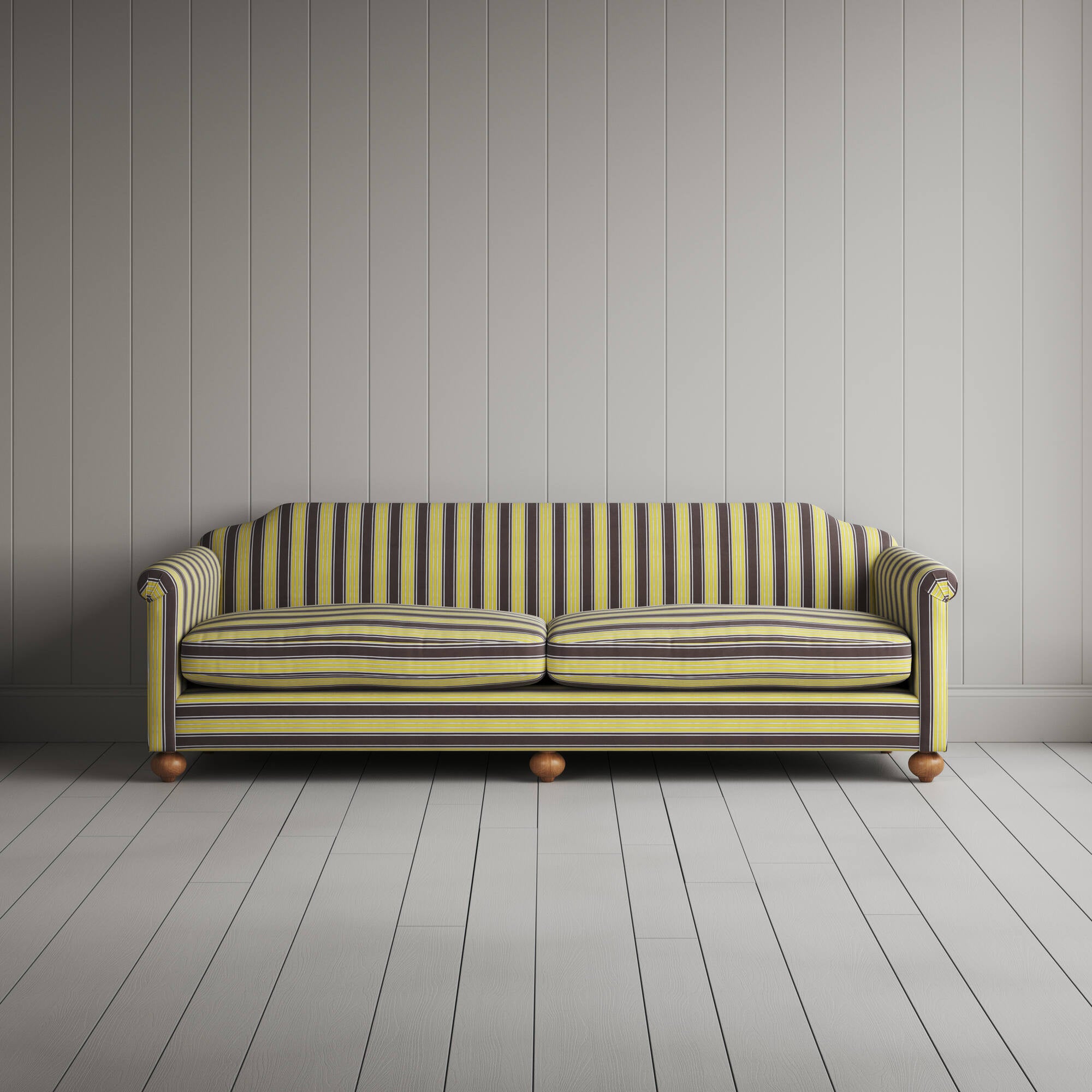 Front View of Dolittle 4 Seater Sofa in Regatta Cotton, Custard
