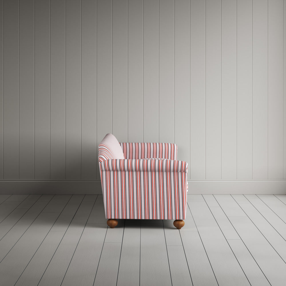 Side Profile of Dolittle 4 Seater Sofa in Slow Lane Cotton Linen, Berry