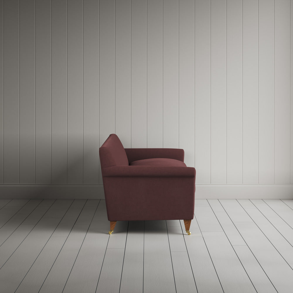 Side profile of Idler 4 seater sofa in Laidback Linen Damson