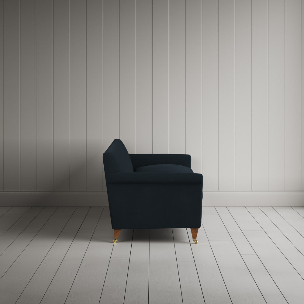 Side profile of Idler 4 seater sofa in Laidback Linen Midnight