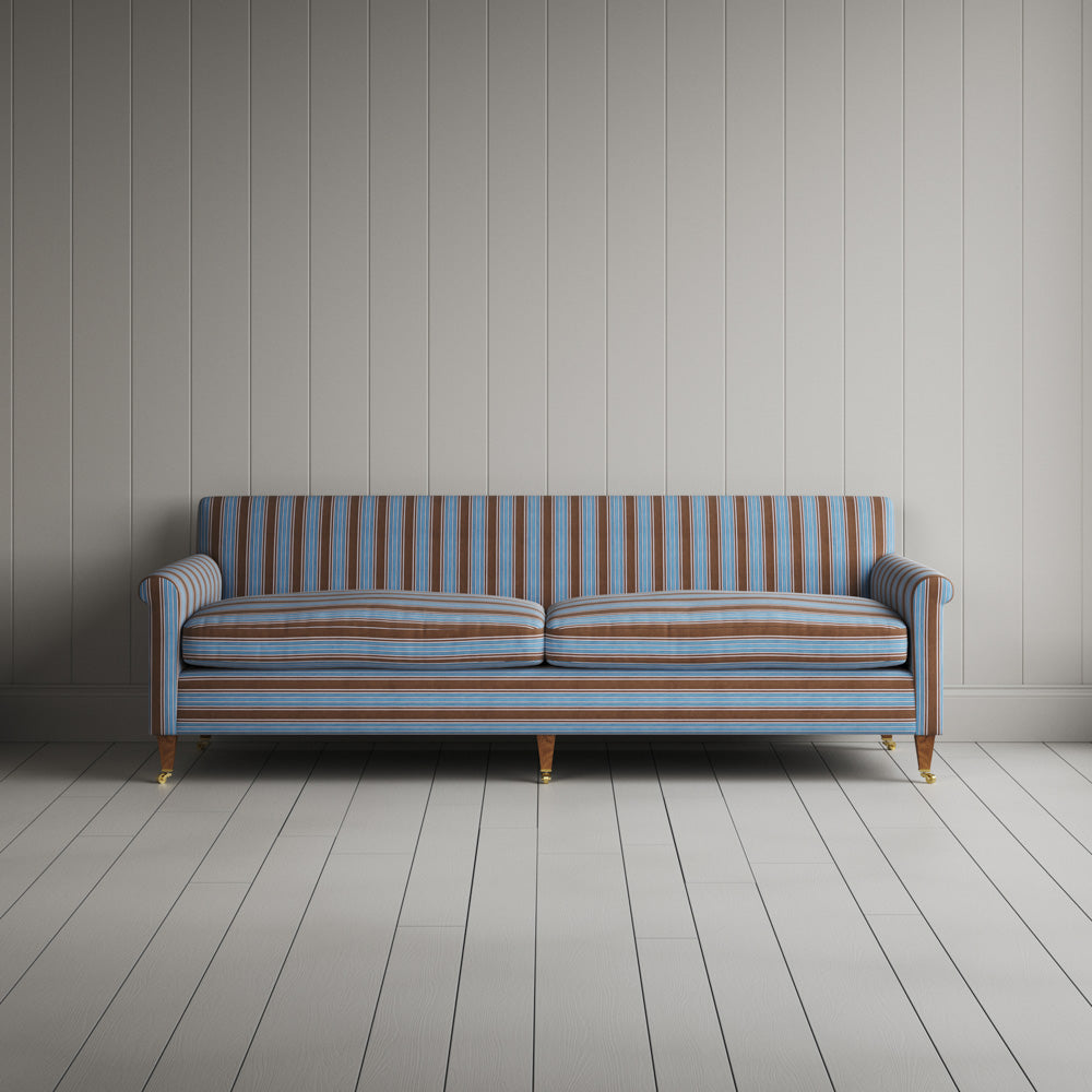 Front view of Idler 4 Seater Sofa in Regatta Cotton, Blue