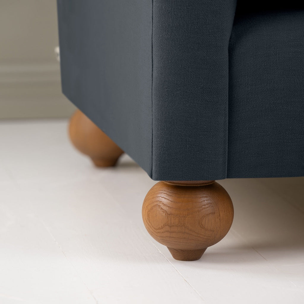 Dolittle Big Love Seat solid timber frame foot detail shot by NiX.