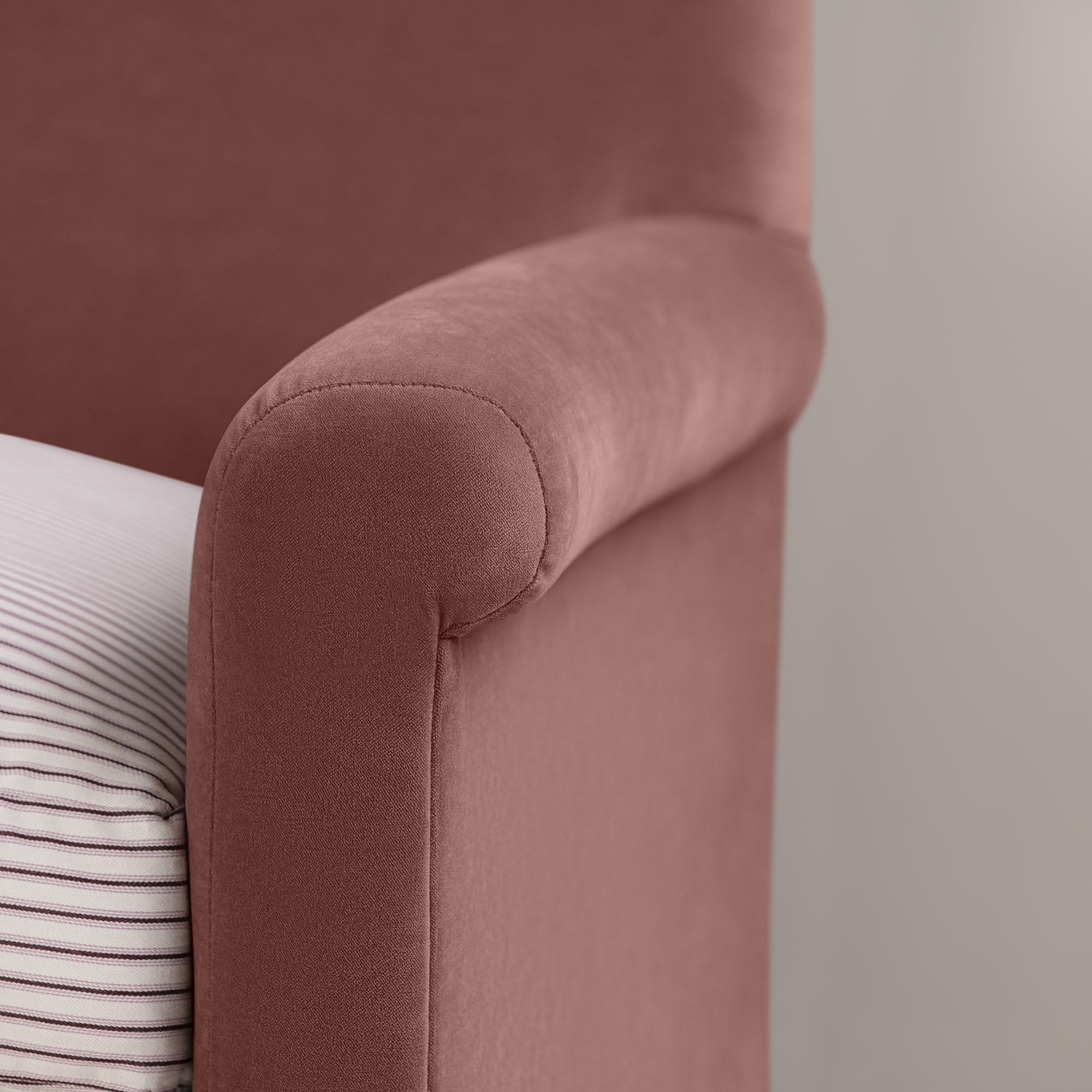 Idler 4 seater sofa in Intelligent Velvet Damson - Nicola Harding