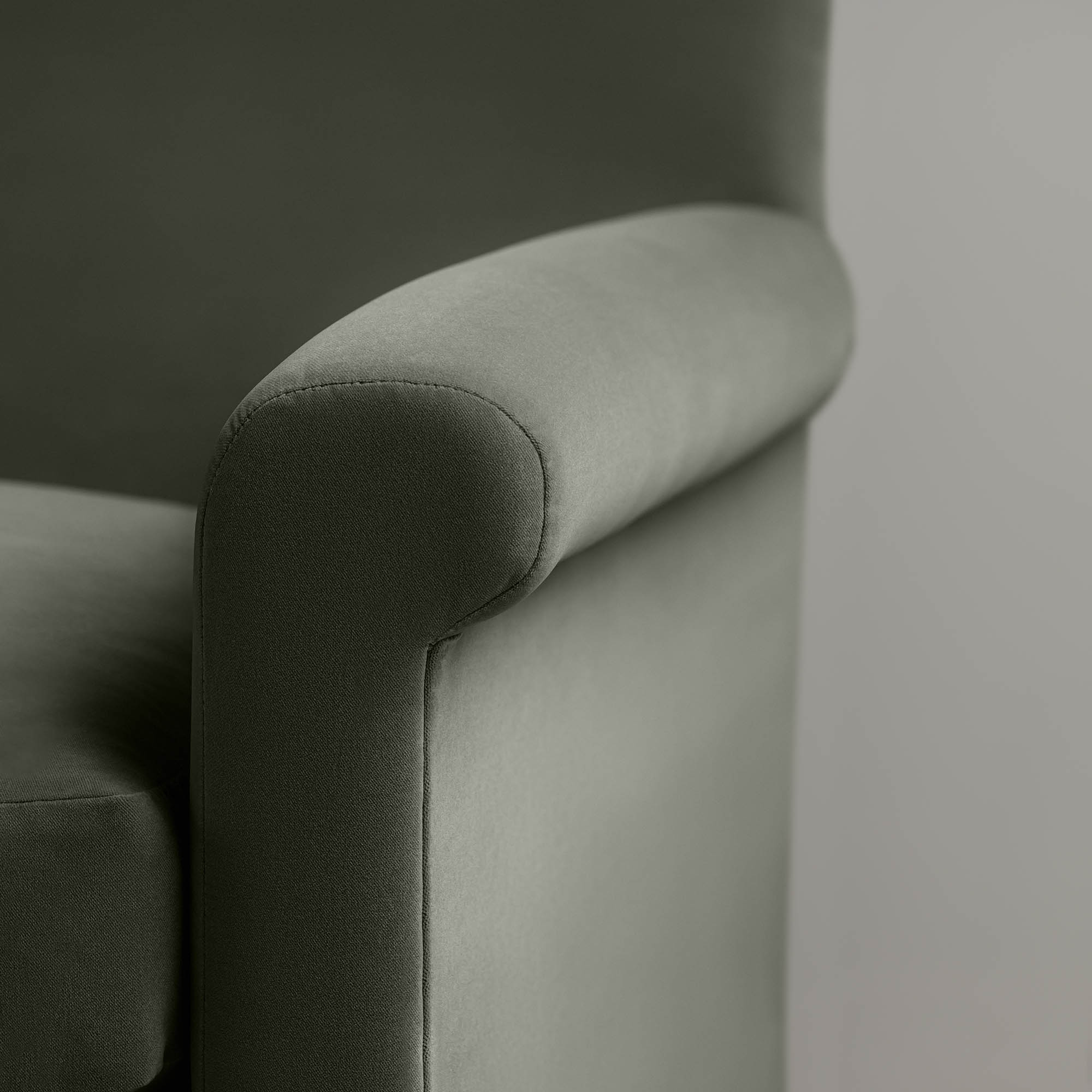 Idler 4 seater sofa in Intelligent Velvet Seaweed - Nicola Harding