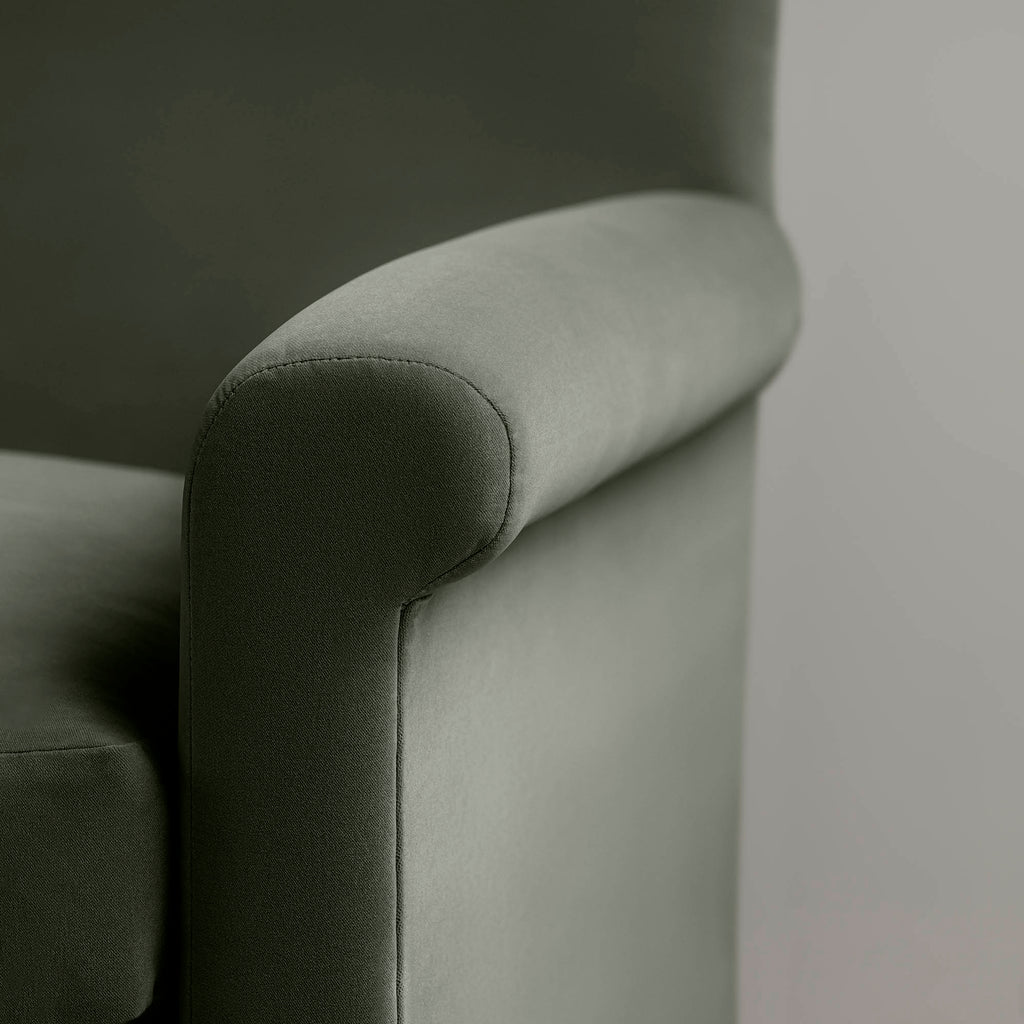 Idler 4 seater sofa in Intelligent Velvet Seaweed - Nicola Harding