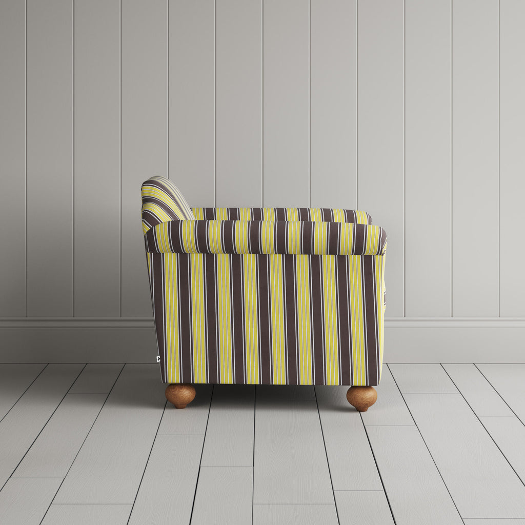 Side View of Dolittle Armchair in Regatta Cotton, Custard