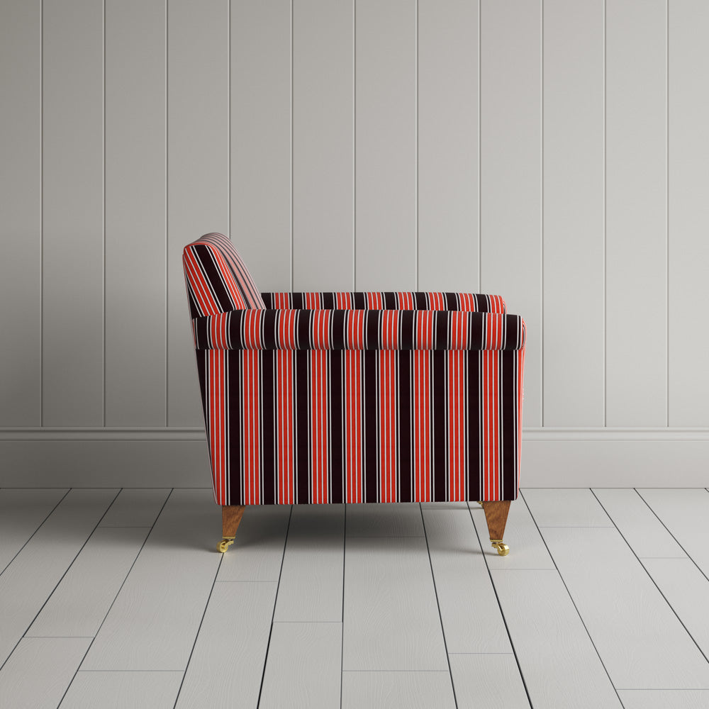 Idler Armchair in Regatta Cotton, Flame - Nicola Harding