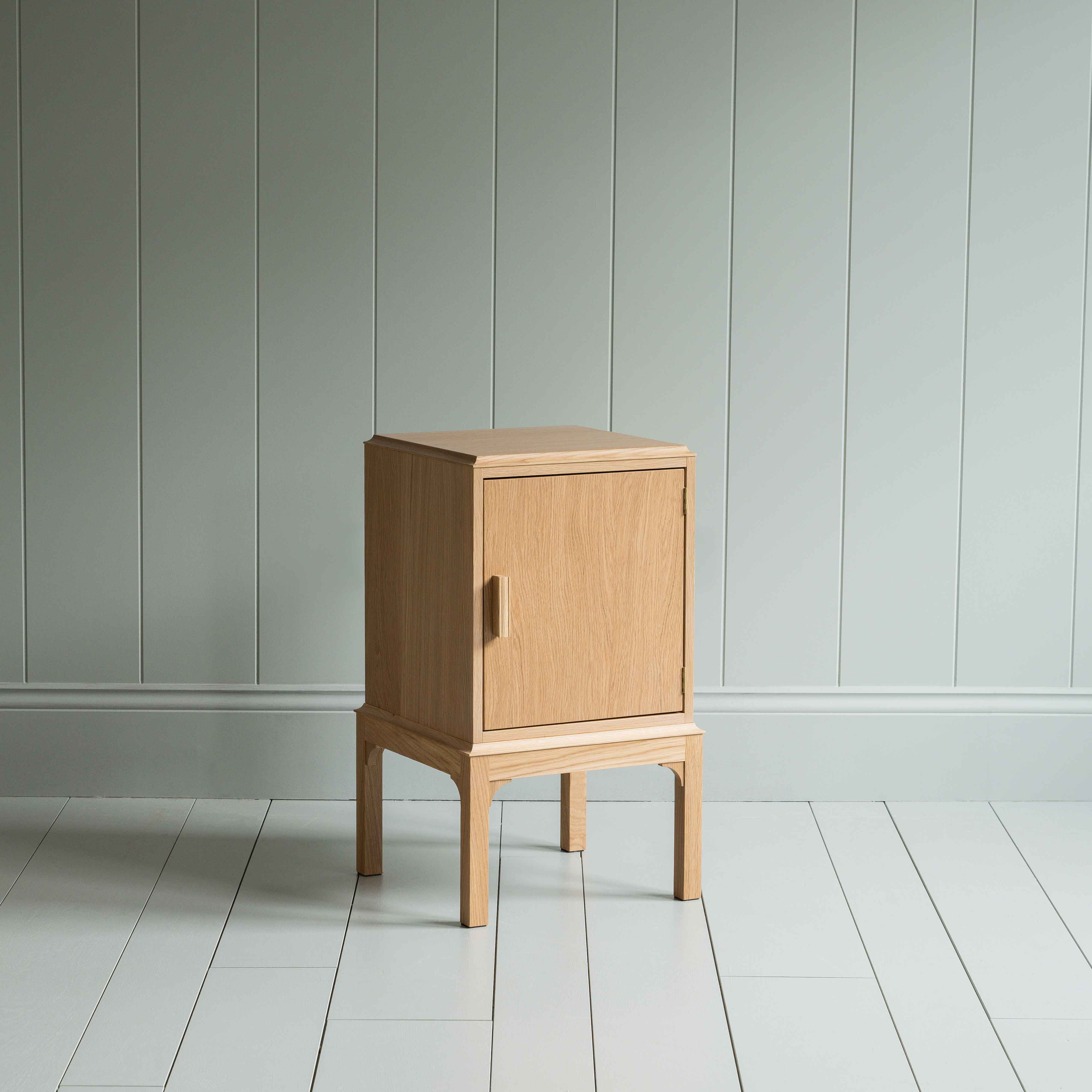 Bits and Bobs Bedside Table, Natural Oak, Right Hand Side - Nicola Harding