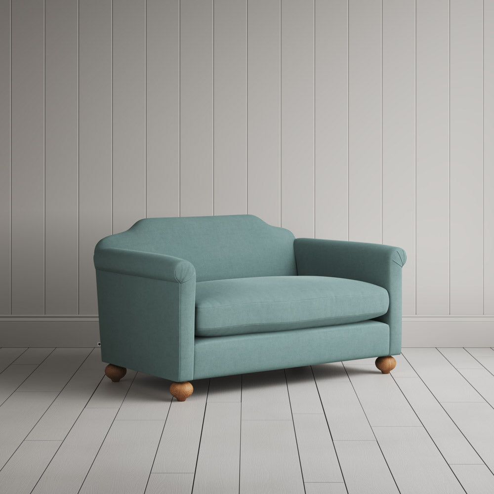 Dolittle Big Love Seat in laidback linen cerulean, angled view by NiX.