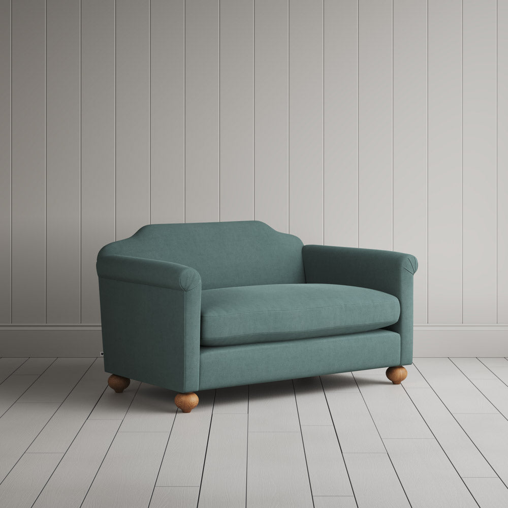 Dolittle Big Love Seat in laidback linen mineral, angled view by NiX.