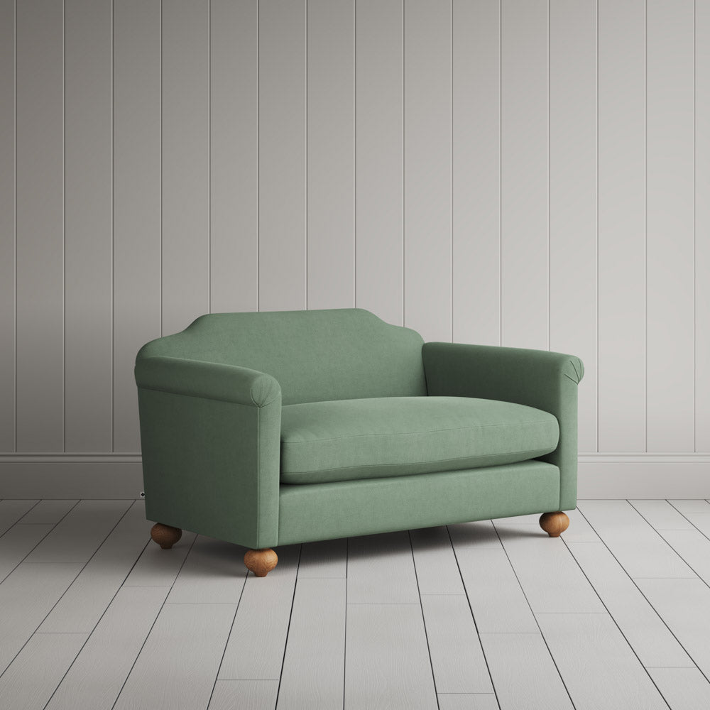 Dolittle Big Love Seat in laidback linen moss, angled view by NiX.