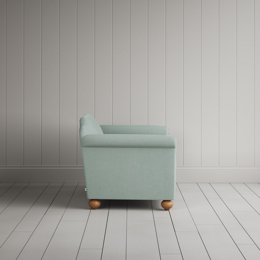 Dolittle Big Love Seat laidback linen sky, side view by NiX.