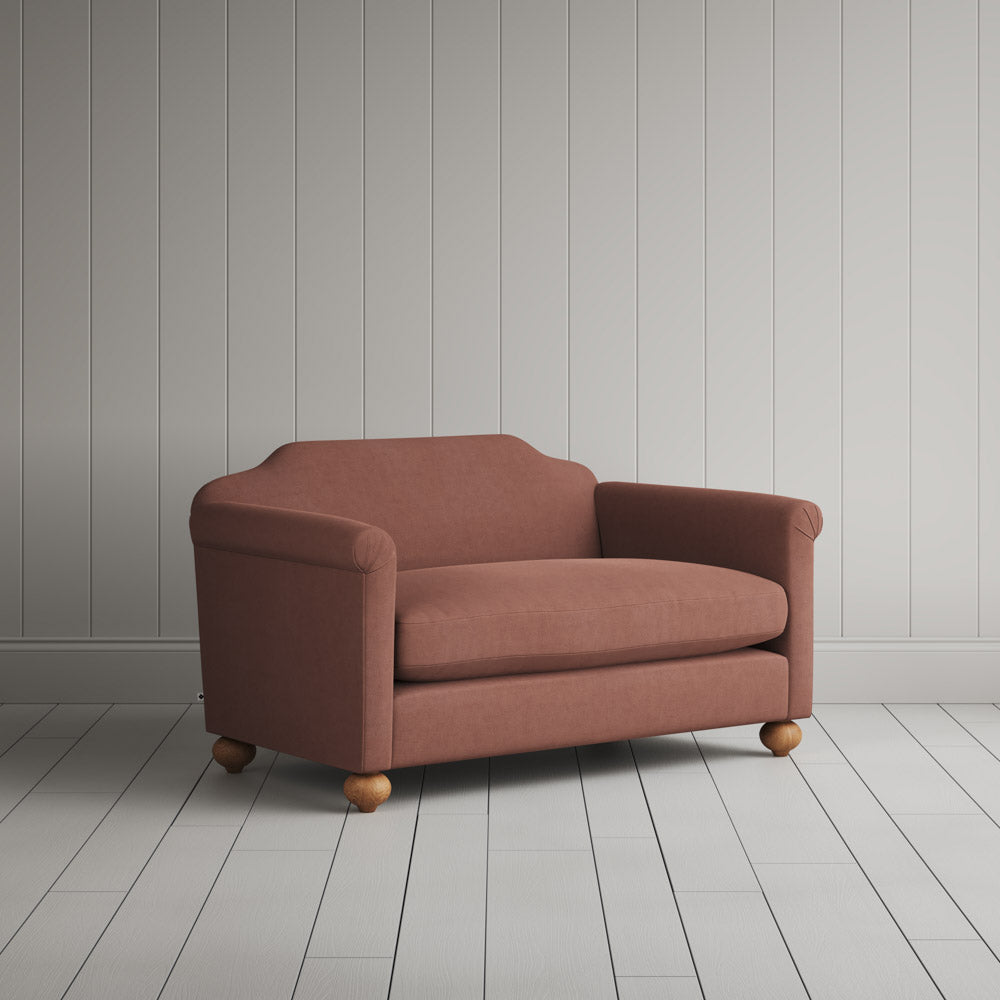 Dolittle Big Love Seat in laidback linen sweet briar, angled view by NiX.
