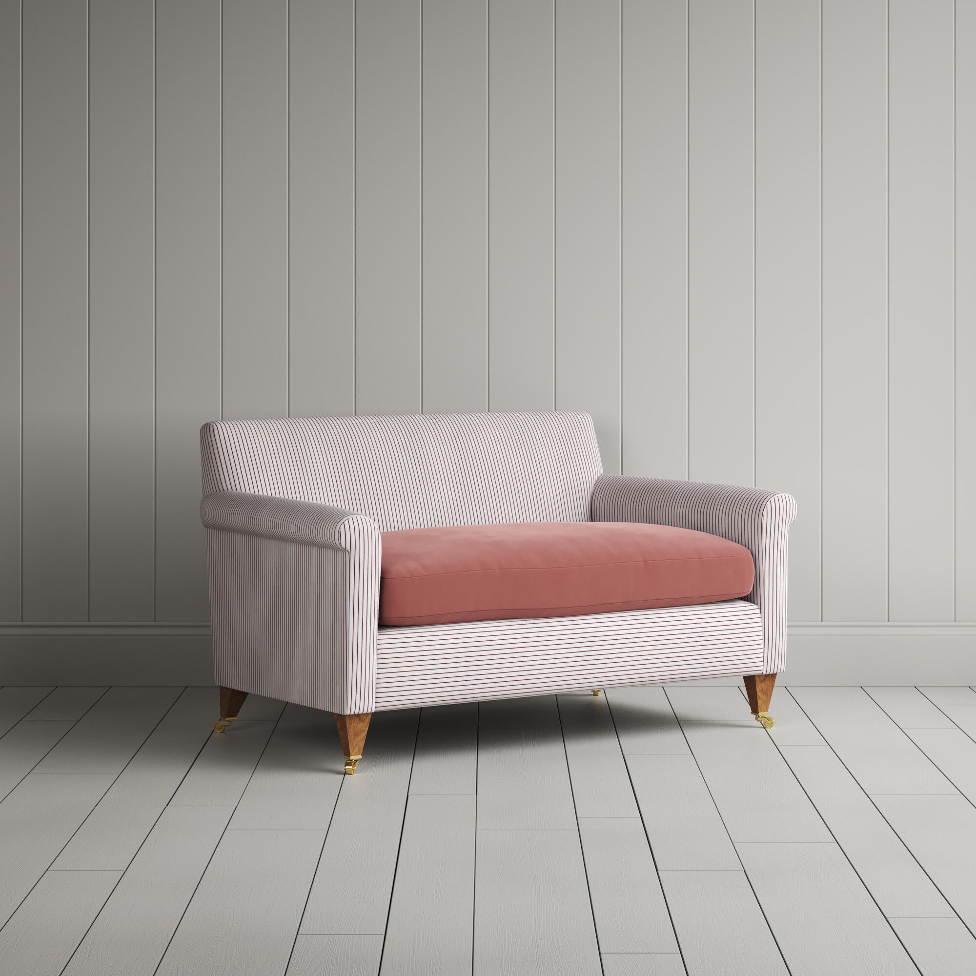 Angled view of the Ticking Berry Idler love seat by NiX